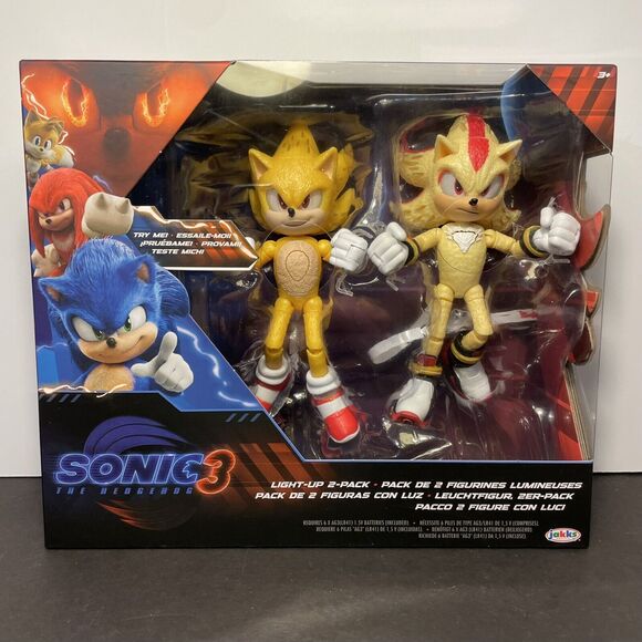 Super Shadow Super Sonic 3 Jakks 5" Light Up 2 Pack HEDGEHOG Figure EXCLUSIVE - Picture 1 of 4
